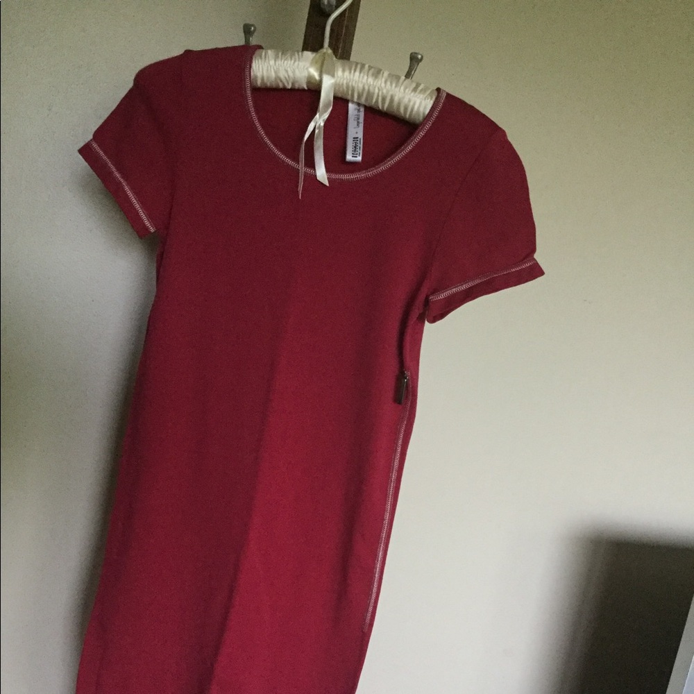 WOLFORD LAGERFIELD GALLERY S RED DRESS BODYCON LT